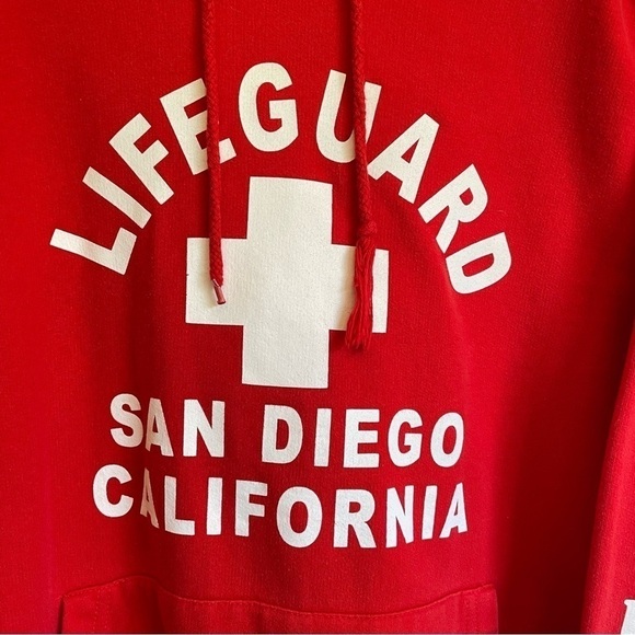 Cottonnet San Diego California Lifeguard Sweatshirt Hoodie Size Large - Picture 3 of 9